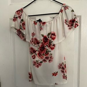 Off the shoulder floral blouse